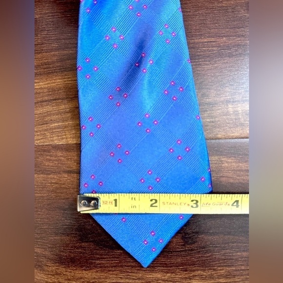 MICHAEL KORS 100% Silk Blue Jacquard Necktie Like New - Picture 8 of 9